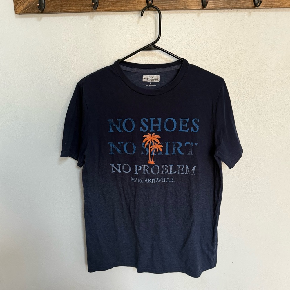 Margaritaville Dark Blue Tee with Orange Palm Design